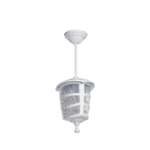 GLOBOSTAR® ZARDIN 203-0237 Vintage Φωτιστικό Οροφής με Ντουί 1 x E27 AC 220-240V IP44 - Λευκό - Μ17 x Π17 x Υ42cm