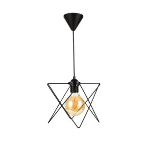 GLOBOSTAR® PATRICK 204-0109 Μοντέρνο Κρεμαστό Φωτιστικό Οροφής με Ντουί 1 x E27 AC 220-240V IP20 - Μαύρο - Μ14 x Π14 x Υ16cm