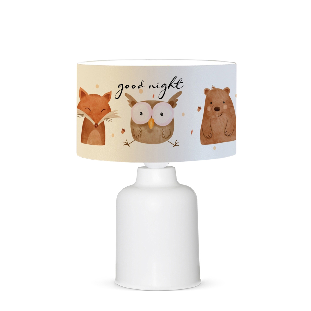 GLOBOSTAR® OWL 204-0024 Παιδικό Επιτραπέζιο Φωτιστικό Πορτατίφ με Ντουί 1 x E27 AC 220-240V IP20 - Πολύχρωμο - Μ24 x Π24 x Υ32cm