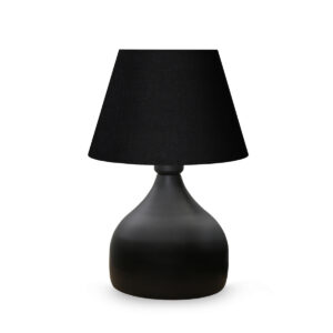 GLOBOSTAR® PYRAMID 204-0058 Μοντέρνο Επιτραπέζιο Φωτιστικό Πορτατίφ με Ντουί 1 x E27 AC 220-240V IP20 - Μαύρο - Μ22 x Π22 x Υ30cm