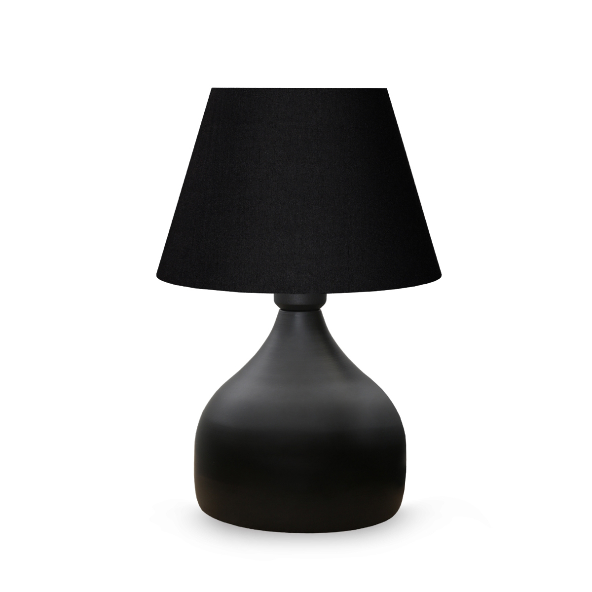 GLOBOSTAR® PYRAMID 204-0058 Μοντέρνο Επιτραπέζιο Φωτιστικό Πορτατίφ με Ντουί 1 x E27 AC 220-240V IP20 - Μαύρο - Μ22 x Π22 x Υ30cm