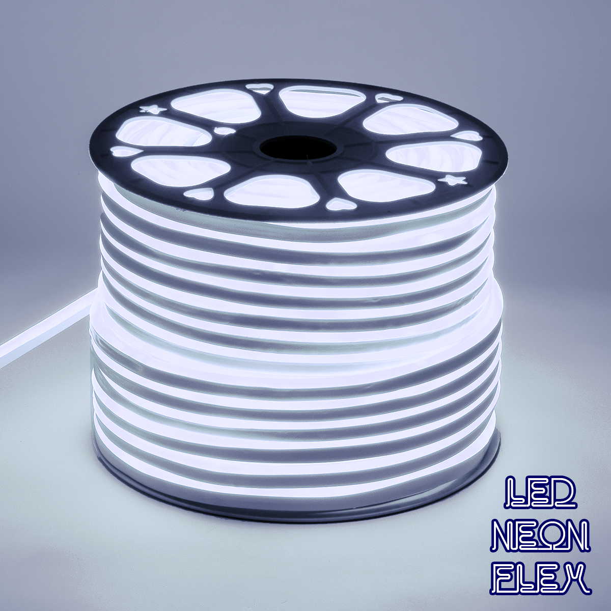 GLOBOSTAR® NEOVALE 70570 Ταινία Neon Flex LED 12W/m 1080lm/m 120° DC 220-240V Αδιάβροχο IP65 120 x SMD2835 Chip/m Ψυχρό Λευκό 6000K Dimmable - Sanan SMD Chip - Μ100 x Π0.8 x Υ1.6cm - 3 Χρόνια Εγγύηση