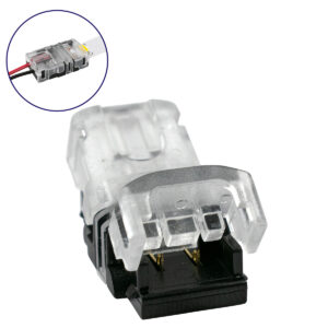 GLOBOSTAR® STRIPART 70714 Ενωτικός Ταχυσύνδεσμος για Μονόχρωμη Ταινία LED 2Pin 8mm σε Καλώδιο Τροφοδοσίας 2Pin IP20 - Μ1.3 x Π2.4 x Υ0.8cm