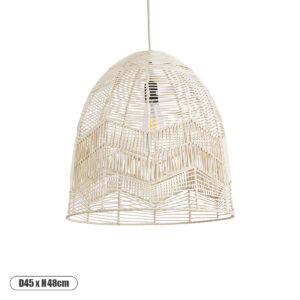 GLOBOSTAR® ALOHA 01751 Boho Κρεμαστό Φωτιστικό Οροφής με Ντουί 1 x E27 AC 220-240V IP20 - Μπεζ - Μ45 x Π45 x Υ48cm