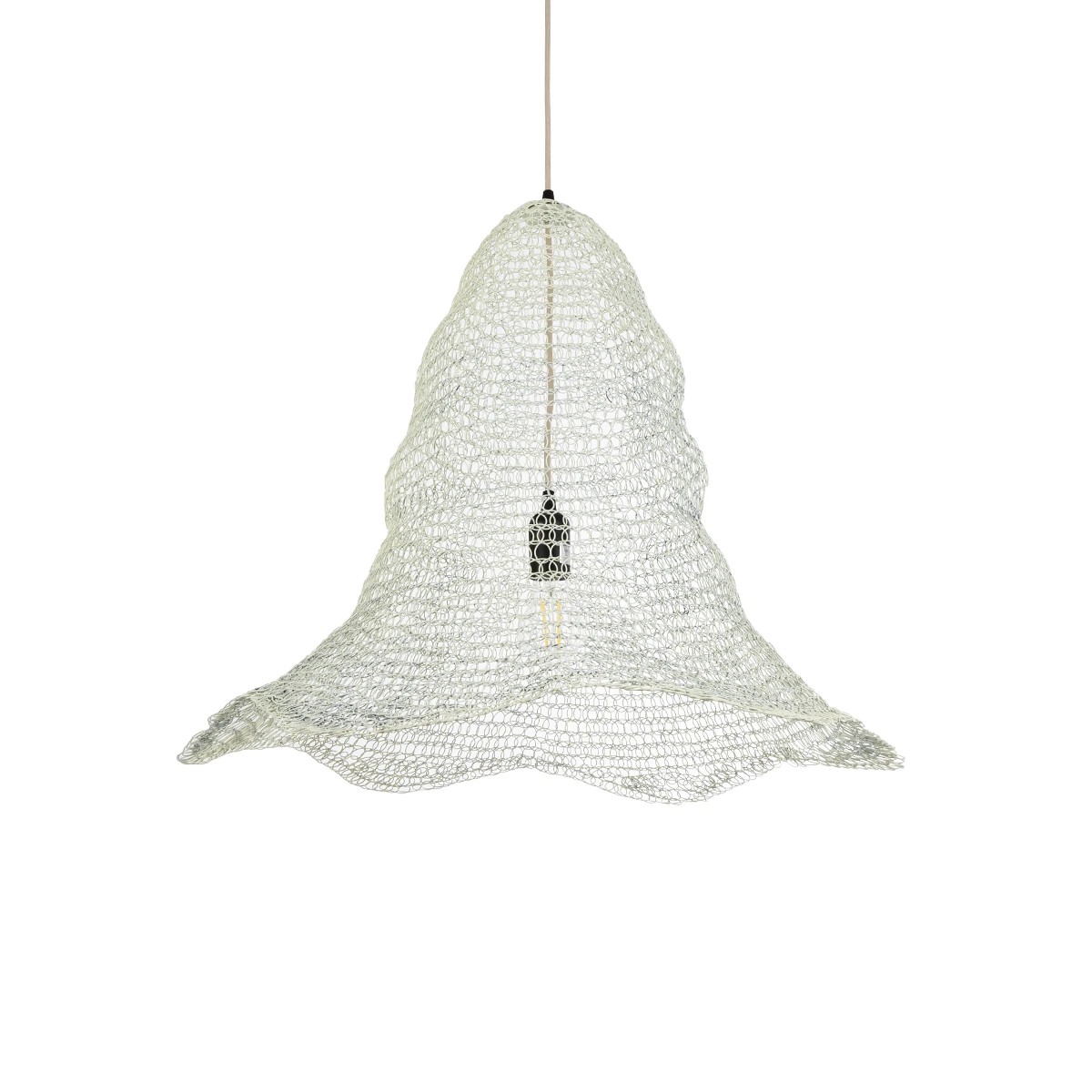 GLOBOSTAR® KENTUCKY 01892 Vintage Κρεμαστό Φωτιστικό Οροφής με Ντουί 1 x E27 AC 220-240V IP20 - Λευκό - Μ60 x Π60 x Υ52cm