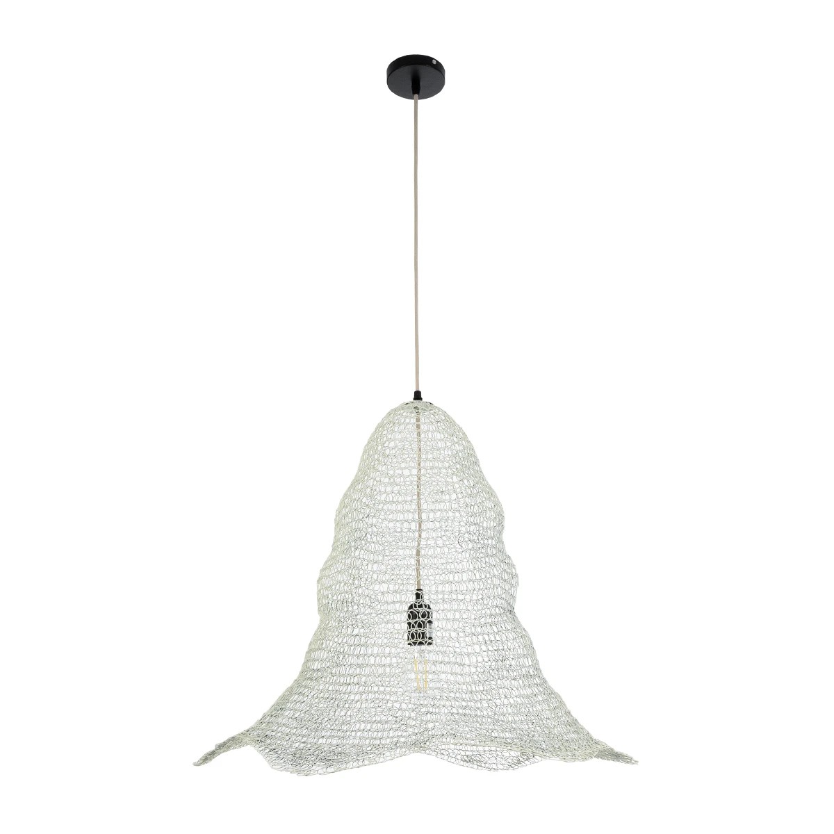 GLOBOSTAR® KENTUCKY 01892 Vintage Κρεμαστό Φωτιστικό Οροφής με Ντουί 1 x E27 AC 220-240V IP20 - Λευκό - Μ60 x Π60 x Υ52cm - Image 3
