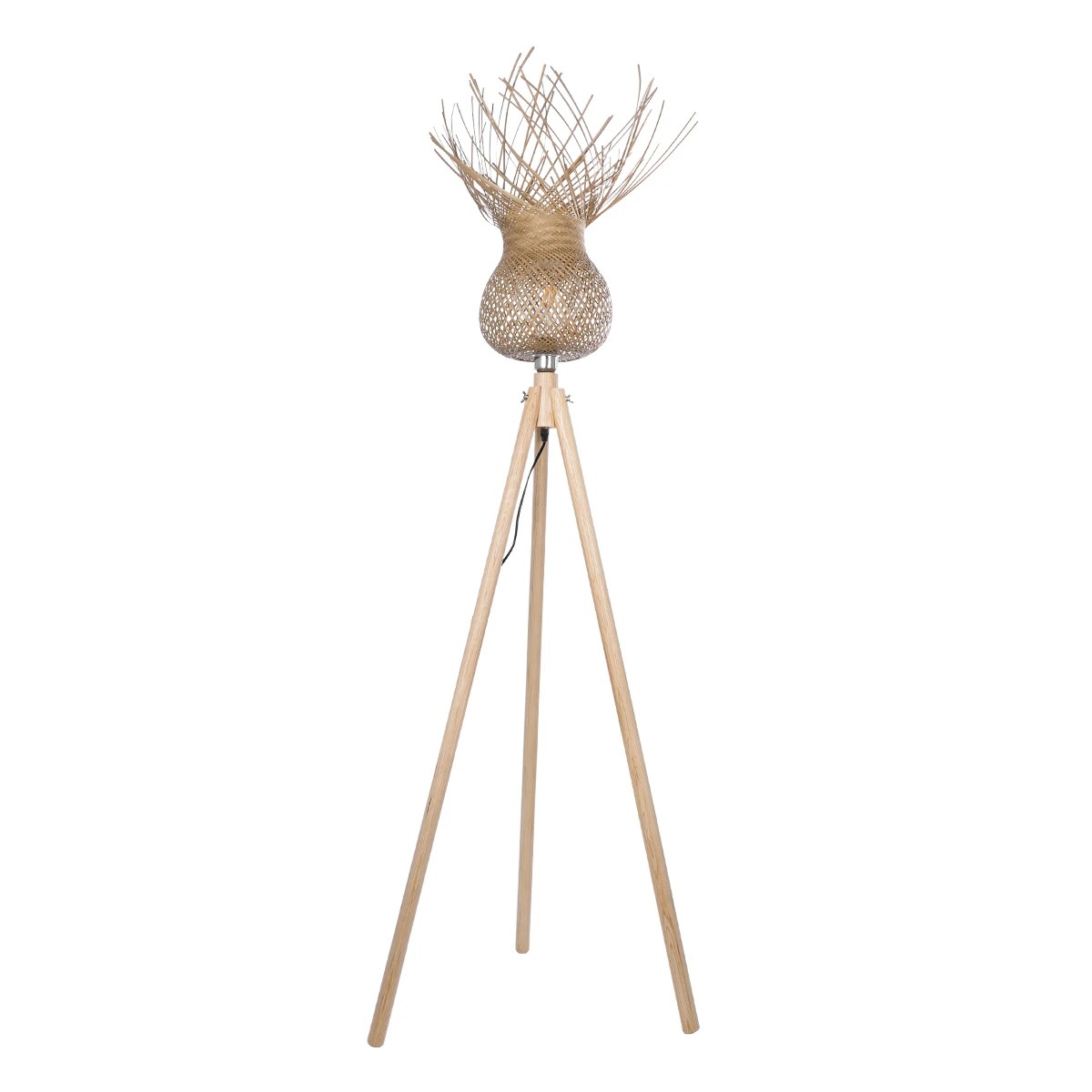 GLOBOSTAR® POPPY 01984 Boho Επιδαπέδιο Φωτιστικό με Ντουί 1 x E27 AC 220-240V IP20 - Μπεζ - Μ58 x Π58 x Υ168cm