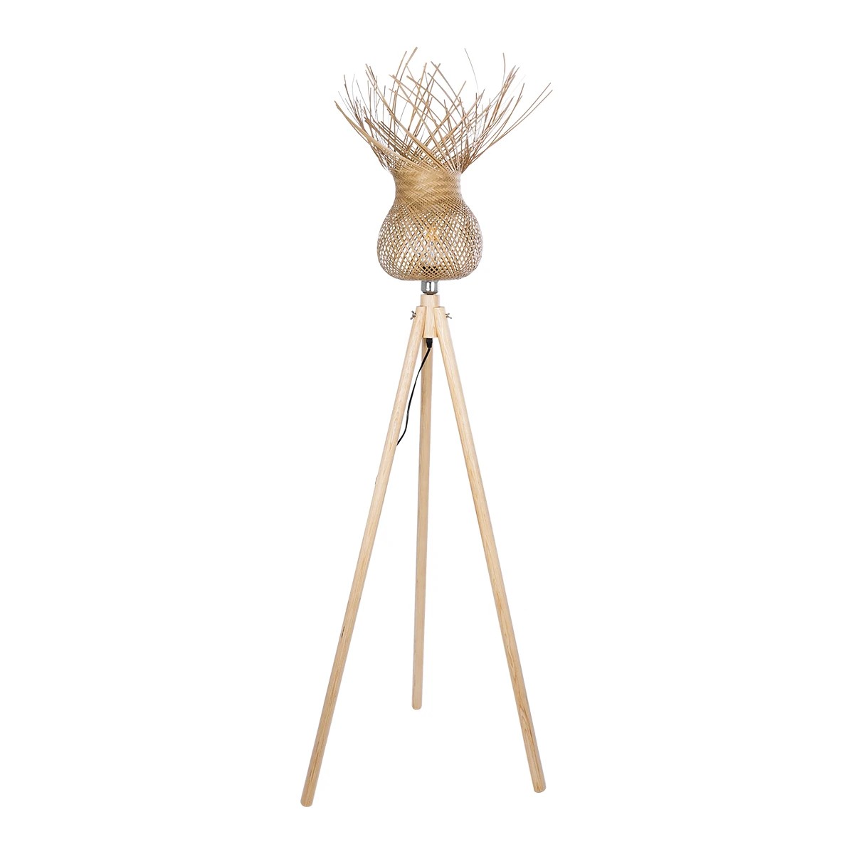 GLOBOSTAR® POPPY 01984 Boho Επιδαπέδιο Φωτιστικό με Ντουί 1 x E27 AC 220-240V IP20 - Μπεζ - Μ58 x Π58 x Υ168cm - Image 3