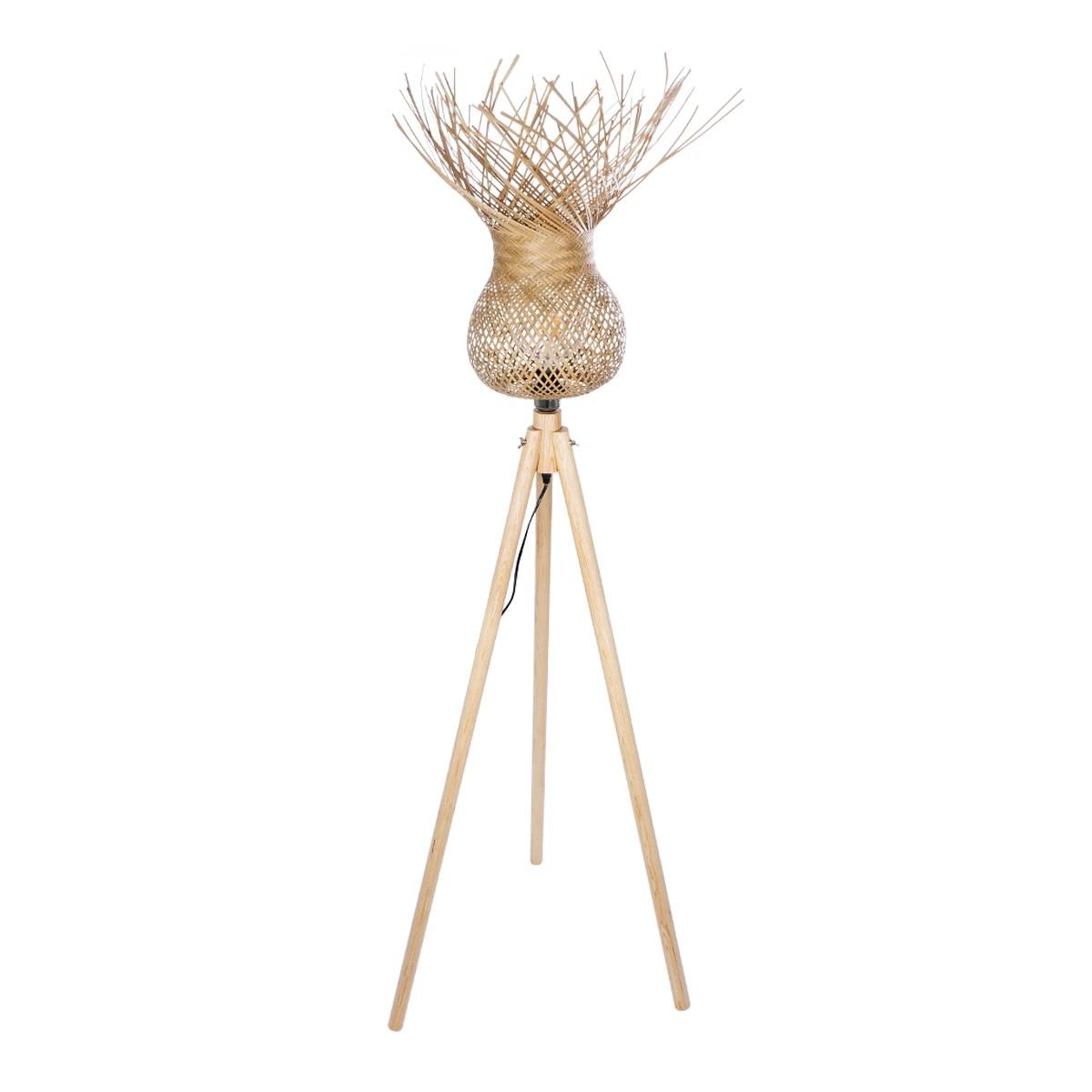 GLOBOSTAR® POPPY 01984 Boho Επιδαπέδιο Φωτιστικό με Ντουί 1 x E27 AC 220-240V IP20 - Μπεζ - Μ58 x Π58 x Υ168cm - Image 4