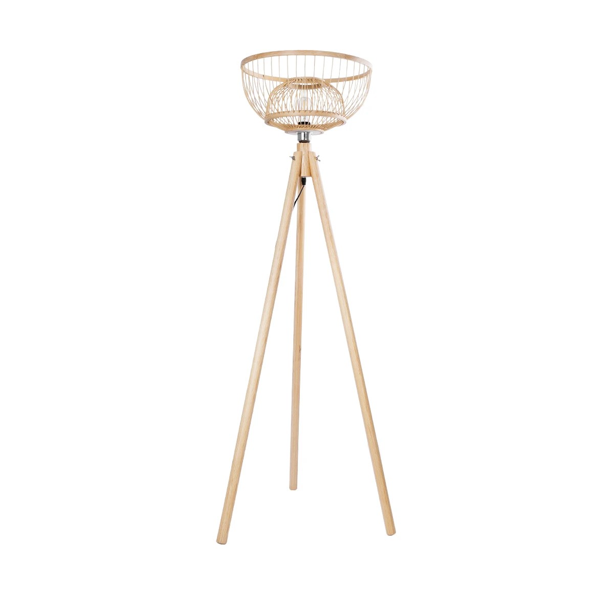 GLOBOSTAR® POPPY 01986 Boho Επιδαπέδιο Φωτιστικό με Ντουί 1 x E27 AC 220-240V IP20 - Μπεζ - Μ58 x Π58 x Υ141cm