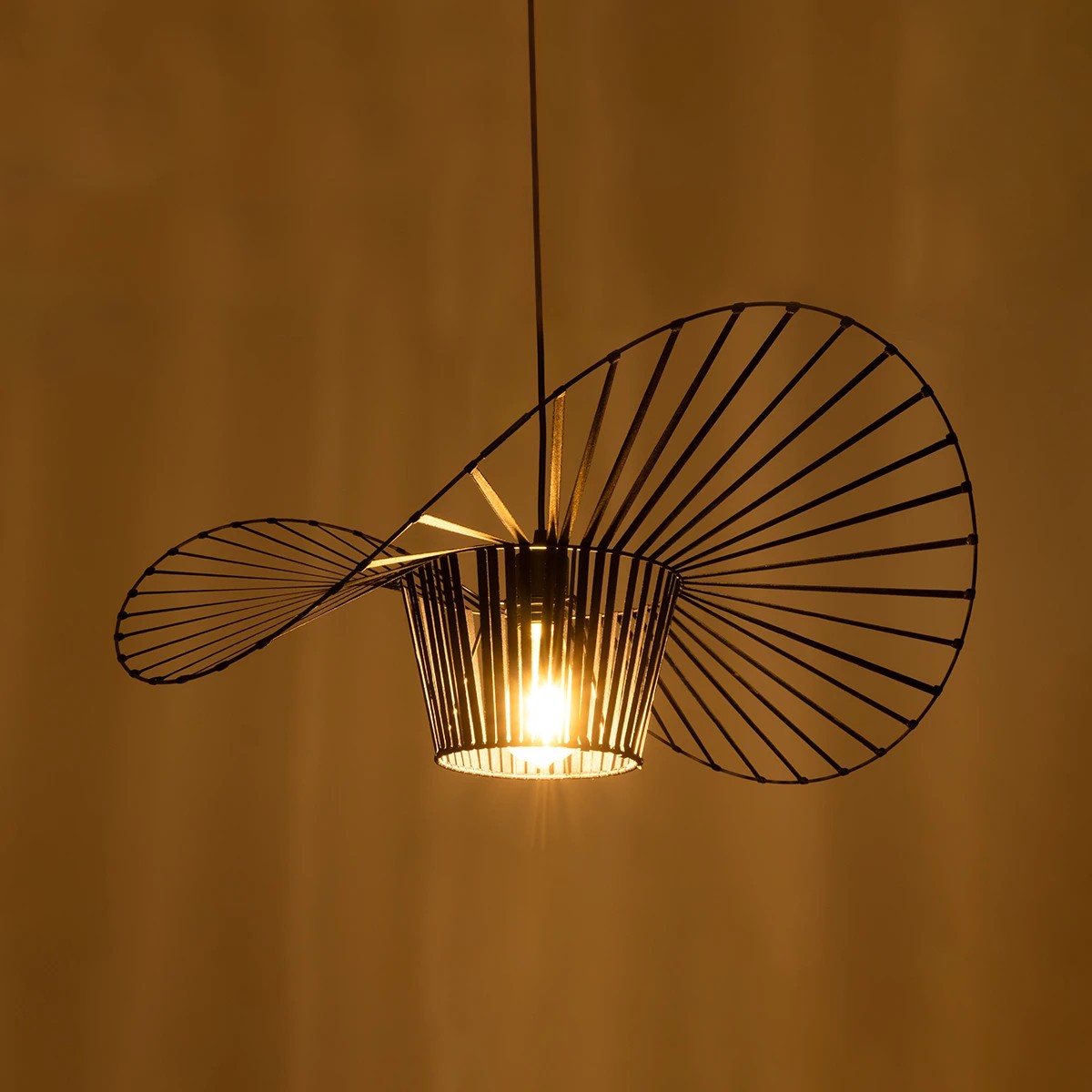 GLOBOSTAR® LUMINOVA 61464 Μοντέρνο Κρεμαστό Φωτιστικό Οροφής με Ντουί 1 x E27 AC 220-240V IP20 - Μαύρο - Μ60 x Π60 x Υ25cm - Image 2