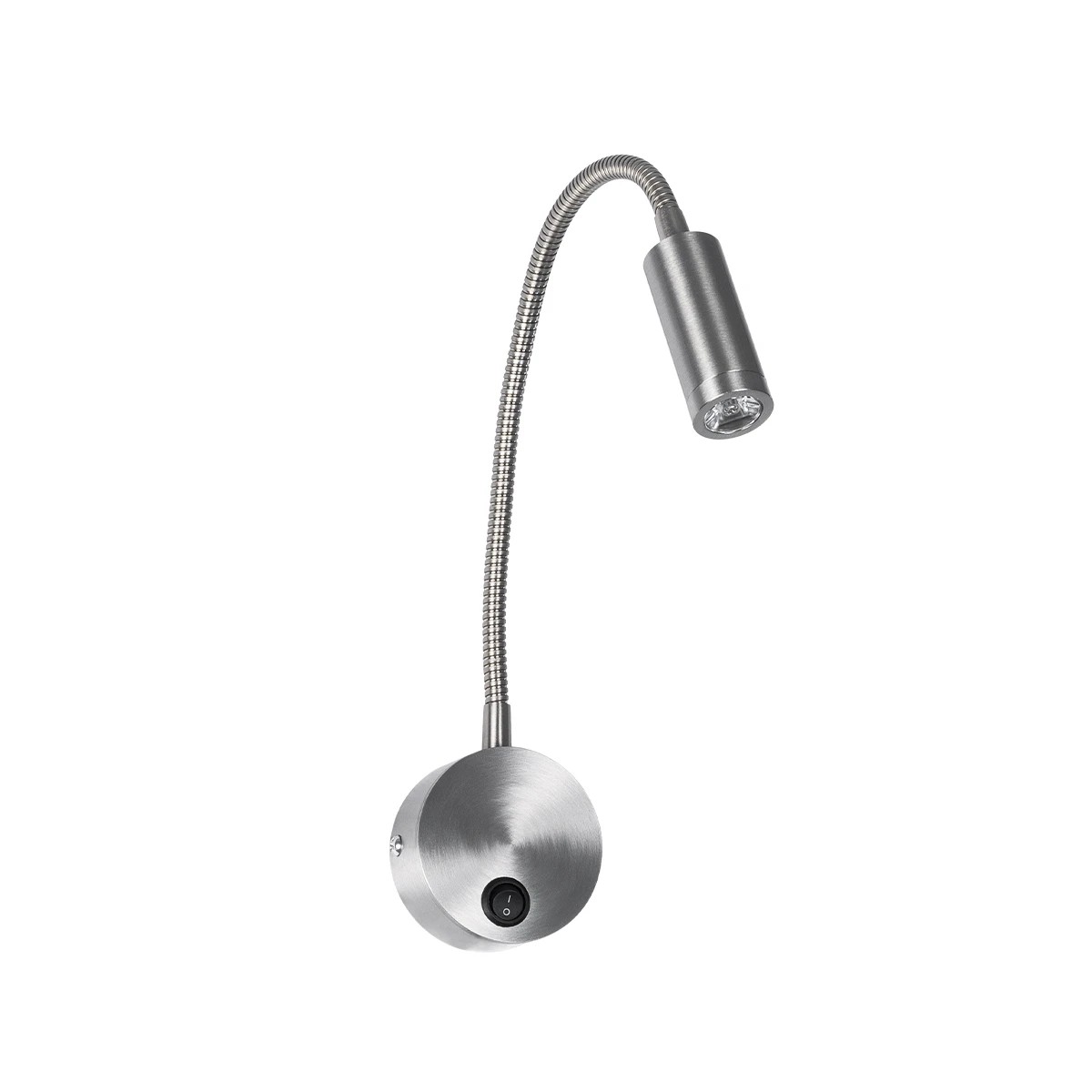 GLOBOSTAR® GOOSE 61691 Μοντέρνο Φωτιστικό Τοίχου - Απλίκα Ξενοδοχείου Reading Light LED 3W 300lm 36° AC 220-240V IP20 Θερμό Λευκό 2700K - CREE XPE Chip & TÜV SÜD Driver - Νίκελ Βούρτσας - Μ6.5 x Π15 x Υ24.5cm - 3 Χρόνια Εγγύηση