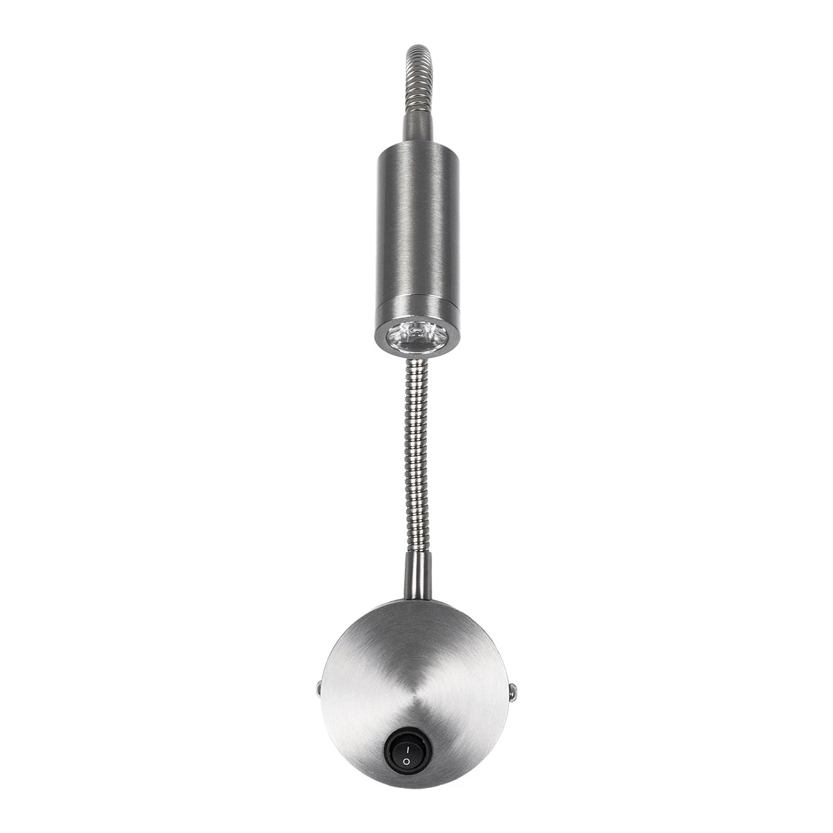 GLOBOSTAR® GOOSE 61691 Μοντέρνο Φωτιστικό Τοίχου - Απλίκα Ξενοδοχείου Reading Light LED 3W 300lm 36° AC 220-240V IP20 Θερμό Λευκό 2700K - CREE XPE Chip & TÜV SÜD Driver - Νίκελ Βούρτσας - Μ6.5 x Π15 x Υ24.5cm - 3 Χρόνια Εγγύηση - Image 2