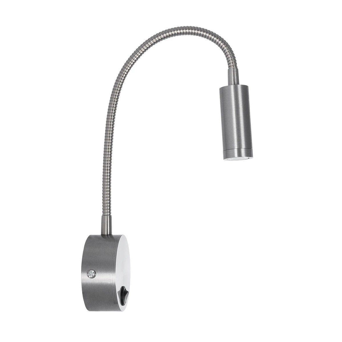 GLOBOSTAR® GOOSE 61691 Μοντέρνο Φωτιστικό Τοίχου - Απλίκα Ξενοδοχείου Reading Light LED 3W 300lm 36° AC 220-240V IP20 Θερμό Λευκό 2700K - CREE XPE Chip & TÜV SÜD Driver - Νίκελ Βούρτσας - Μ6.5 x Π15 x Υ24.5cm - 3 Χρόνια Εγγύηση - Image 3