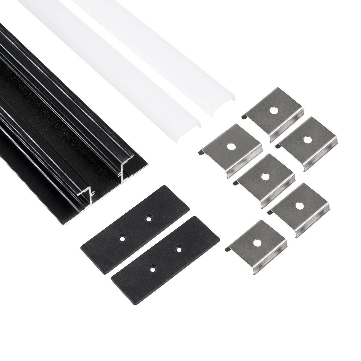 GLOBOSTAR® ALP-WALL-UPDOWN CONCEALED 70845-3M Επιφανειακό Προφίλ Αλουμινίου Ειδικό για Δημιουργία Κρυφού Φωτισμού Up & Down με Λευκό Γαλακτερό Πατητό Κάλυμμα για Ταινίες LED IP20 - Μαύρο & Λευκό - Μ300 x Π5 x Υ1.7cm - Image 2