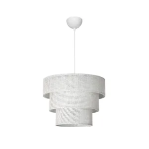 GLOBOSTAR® LEVEL 203-0275 Μοντέρνο Κρεμαστό Φωτιστικό Οροφής με Ντουί 1 x E27 AC 220-240V IP20 - Λευκό - Μ38 x Π38 x Υ30cm