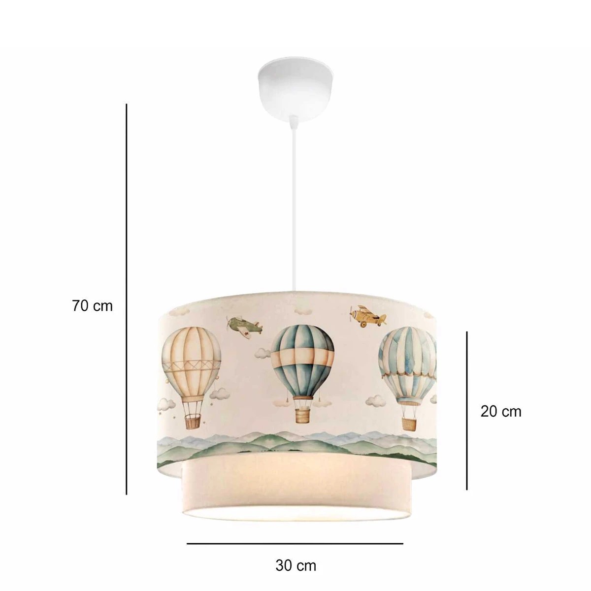 GLOBOSTAR® BALLON 204-0121 Παιδικό Κρεμαστό Φωτιστικό Οροφής με Ντουί 1 x E27 AC 220-240V IP20 - Πολύχρωμο - Μ30 x Π30 x Υ20cm - Image 2