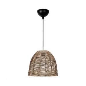 GLOBOSTAR® MEKA 204-0162 Boho Κρεμαστό Φωτιστικό Οροφής με Ντουί 1 x E27 AC 220-240V IP20 - Καφε - Μ30 x Π30 x Υ28cm