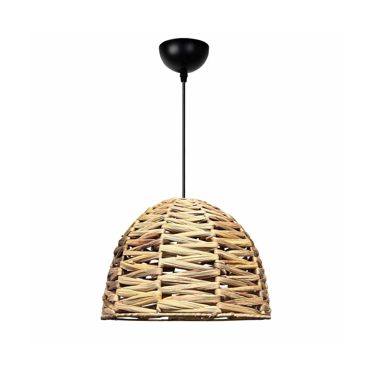 GLOBOSTAR® MEKA 204-0165 Boho Κρεμαστό Φωτιστικό Οροφής με Ντουί 1 x E27 AC 220-240V IP20 - Μπεζ - Μ30 x Π30 x Υ28cm