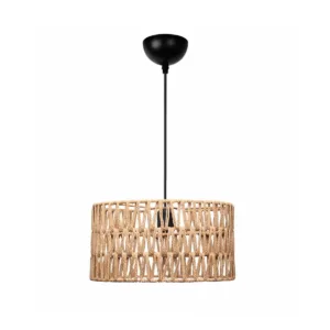 GLOBOSTAR® DARIO 204-0166 Boho Κρεμαστό Φωτιστικό Οροφής με Ντουί 1 x E27 AC 220-240V IP20 - Μπεζ - Μ30 x Π30 x Υ18cm