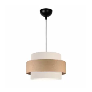 GLOBOSTAR® SOHO 204-0172 Μοντέρνο Κρεμαστό Φωτιστικό Οροφής με Ντουί 1 x E27 AC 220-240V IP20 - Καφέ & Μπεζ - Μ30 x Π30 x Υ20cm