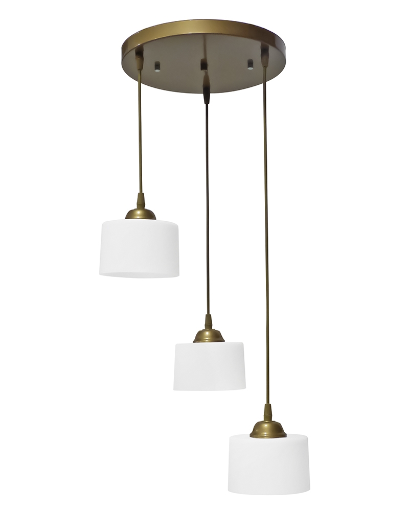 DRUM/14 PENDEL 3/L WHITE-GOLD ΚΡΕΜΑΣΤΟ