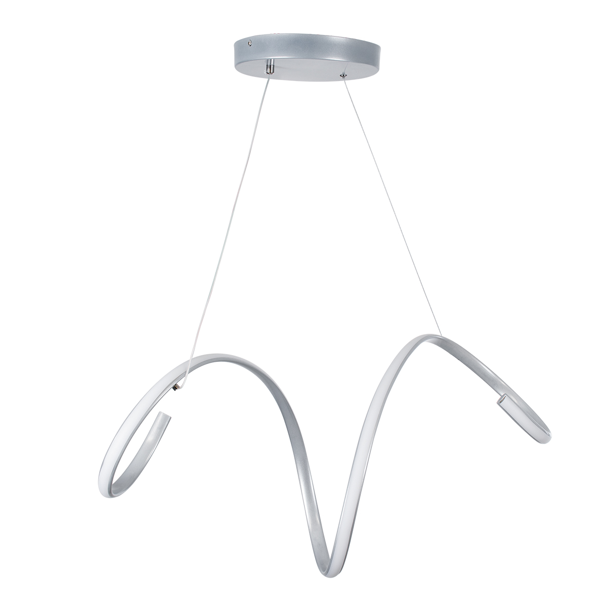 GLOBOSTAR® SPIRALE 61285 Μοντέρνο Κρεμαστό Φωτιστικό Οροφής LED 75W 8400lm 300° AC 220-240V IP20 Ρυθμιζόμενο Λευκό CCT με Χειριστήριο από 2700K έως 6000K Dimmable - Lumileds SMD Chip - Νίκελ Βούρτσας - Μ72 x Π25 x Υ30cm - 3 Χρόνια Εγγύηση - Image 3