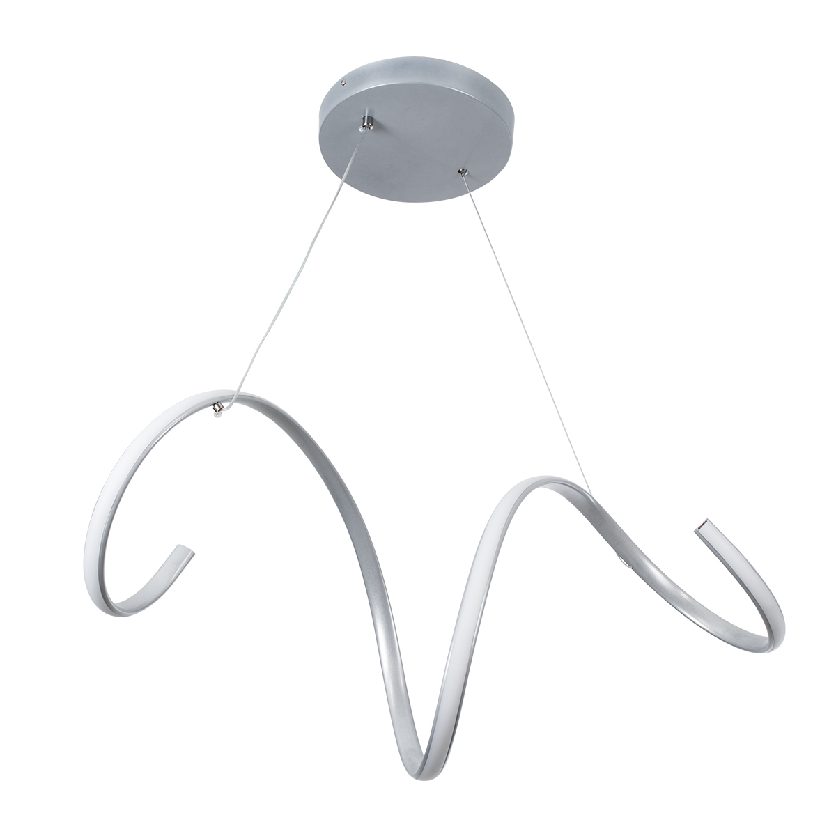 GLOBOSTAR® SPIRALE 61285 Μοντέρνο Κρεμαστό Φωτιστικό Οροφής LED 75W 8400lm 300° AC 220-240V IP20 Ρυθμιζόμενο Λευκό CCT με Χειριστήριο από 2700K έως 6000K Dimmable - Lumileds SMD Chip - Νίκελ Βούρτσας - Μ72 x Π25 x Υ30cm - 3 Χρόνια Εγγύηση - Image 4