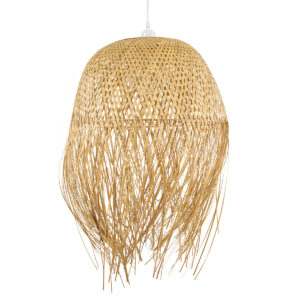 GLOBOSTAR® MANILA 00713 Boho Κρεμαστό Φωτιστικό Οροφής με Ντουί 1 x E27 AC 220-240V IP20 - Μπεζ - Μ50 x Π50 x Υ70cm
