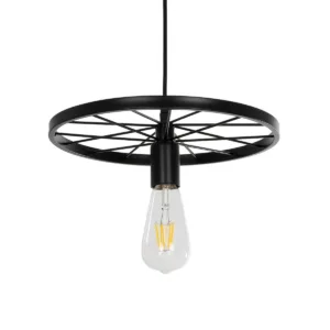 GLOBOSTAR® CASTOR 999-0228 Vintage Κρεμαστό Φωτιστικό Οροφής με Ντουί 1 x E27 AC 220-240V IP20 - Μαύρο - Μ30 x Π30 x Υ11cm