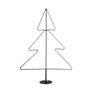 GLOBOSTAR® XMAS-TREE-SMALL Χριστουγεννιάτικο Διακοσμητικό Φωτιστικό LED 19,5W 780lm 360° AC 220-240V Αδιάβροχο IP65 Θερμό Λευκό 2700K - Μαύρο & Διάφανο - M102 x Π25 x Υ142cm - 2 Χρόνια Εγγύηση
