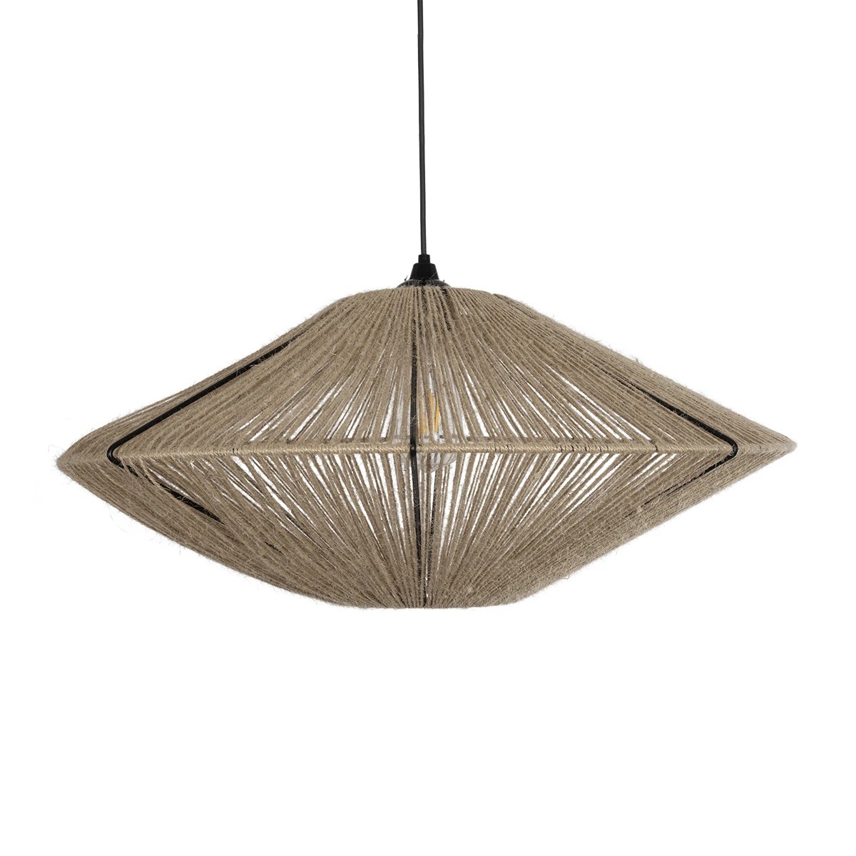 GLOBOSTAR® OVNI 205-0029 Boho Κρεμαστό Φωτιστικό Οροφής με Ντουί 1 x E27 AC 220-240V IP20 - Μπεζ - M60 x Π60 x Υ29cm - Image 4