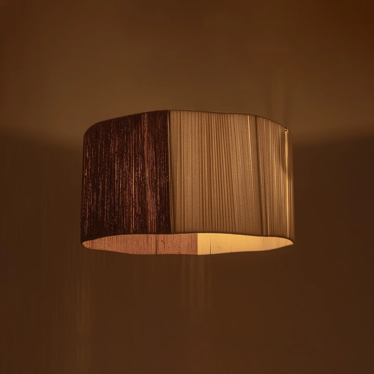 GLOBOSTAR® TAG 205-0060 Boho Κρεμαστό Φωτιστικό Οροφής με Ντουί 1 x E27 AC 220-240V IP20 - Μπεζ & Καφέ - M60 x Π60 x 35cm - Image 2