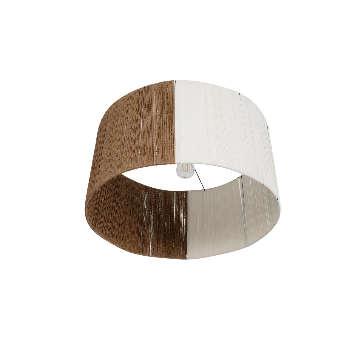 GLOBOSTAR® TAG 205-0060 Boho Κρεμαστό Φωτιστικό Οροφής με Ντουί 1 x E27 AC 220-240V IP20 - Μπεζ & Καφέ - M60 x Π60 x 35cm - Image 4