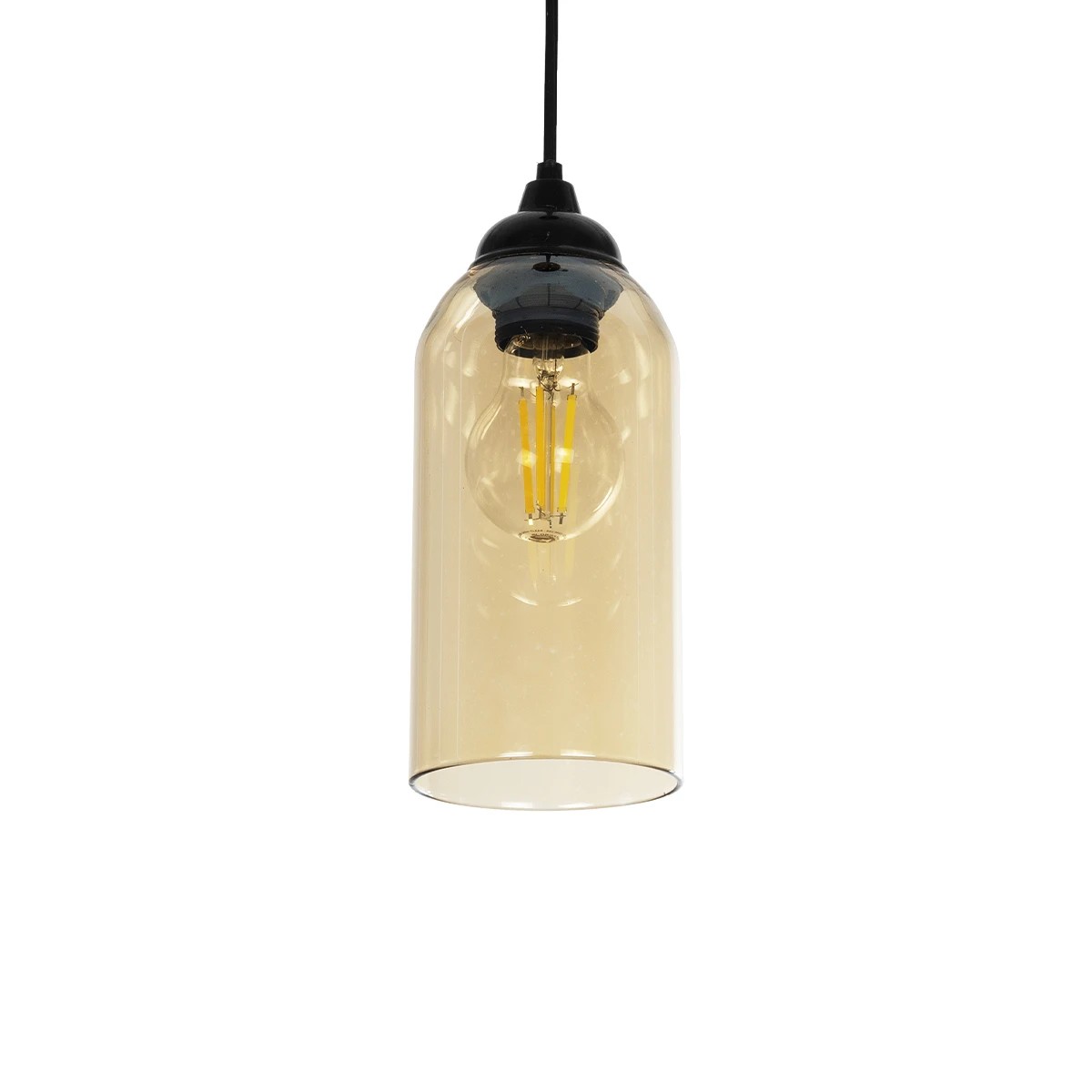 GLOBOSTAR® TUBE 206-0031 Μοντέρνο Κρεμαστό Φωτιστικό Οροφής με Ντουί 1 x E27 AC 220-240V IP20 - Mελί - Μ10 x Π10 x Υ24cm