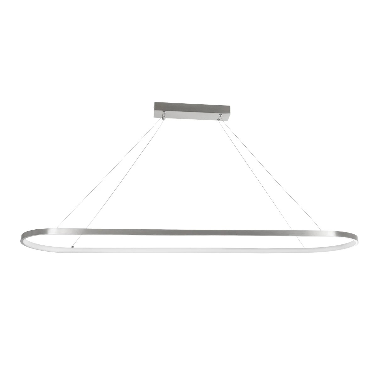 GLOBOSTAR® BOLIVAR 61273 Μοντέρνο Κρεμαστό Φωτιστικό Οροφής LED 54W 6210lm 360° AC 220-240V IP20 Ρυθμιζόμενο Λευκό CCT με Χειριστήριο από 2700K έως 6000K Dimmable - Lumileds SMD Chip - Νίκελ Βούρτσας - Μ120 x Π30 x Υ2cm - 3 Χρόνια Εγγύηση - Image 2