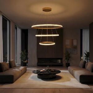 kelvo® DIAMOND KLV-101-0240 Κρεμαστό Φωτιστικό Οροφής LED 120W 12000lm 180° AC 220-240V IP20 Ρυθμιζόμενο Λευκό CCT με Χειριστήριο από 2700K έως 6000K Dimmable - Lumileds SMD Chip - Χρυσό Πλατίνα - Μ80 x Π80 x Υ80cm - 3 Χρόνια Εγγύηση