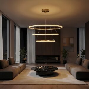 kelvo® DIAMOND KLV-101-0242 Κρεμαστό Φωτιστικό Οροφής LED 150W 15000lm 180° AC 220-240V IP20 Ρυθμιζόμενο Λευκό CCT με Χειριστήριο από 2700K έως 6000K Dimmable - Lumileds SMD Chip - Χρυσό Πλατίνα - Μ100 x Π100 x Υ100cm - 3 Χρόνια Εγγύηση