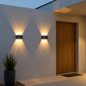 kelvo® SIXOAD KLV-101-0006 Φωτιστικό Τοίχου / Απλίκα LED 18W 1800lm 30° AC 220-240V Αδιάβροχο IP65 Θερμό Λευκό 2700K – CREE XPE Chip & TÜV SÜD Driver – Μαύρο Ματ – Μ17 x Π4 x Υ8cm – 5 Χρόνια Εγγύηση