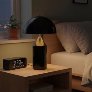 kelvo® URANUS KLV-101-0371 Επιτραπέζιο Φωτιστικό Πορτατίφ για 2 Λάμπες με Ντουί E27 AC 220-240V IP20 – Μαύρο Ματ – Μ35 x Π35 x Υ54cm