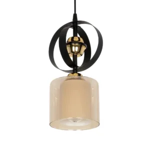 GLOBOSTAR® ZENIA 201-0134 Vintage Κρεμαστό Φωτιστικό Οροφής με Ντουί 1 x E27 AC 220-240V IP20 – Μαύρο – Μ16 x Π16 x Υ70cm