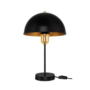 GLOBOSTAR® GAZETA 203-0299 Μοντέρνο Επιτραπέζιο Φωτιστικό Πορτατίφ με Ντουί 1 x E27 AC 220-240V IP20 - Μαύρο & Χρυσό - Μ25 x Π25 x Υ39cm