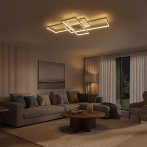 kelvo® QUADRA KLV-101-0297 Φωτιστικό Οροφής LED 120W 12000lm 120° AC 220-240V IP20 Ρυθμιζόμενο Λευκό CCT με Χειριστήριο από 2700K έως 6000K Dimmable – Lumileds SMD Chip – Λευκό Ματ – Μ105 x Π60 x Υ9cm – 3 Χρόνια Εγγύηση