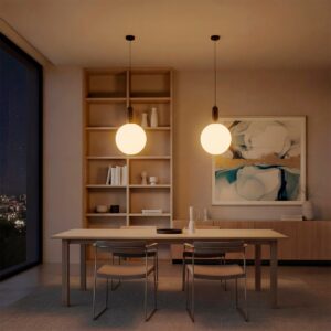 kelvo® ESTETICO KLV-101-0380 Κρεμαστό Φωτιστικό Οροφής για Λάμπα με Ντουί E27 AC 220-240V IP20 - Μαύρο Ματ & Λευκό - Μ30 x Π30 x Υ48cm