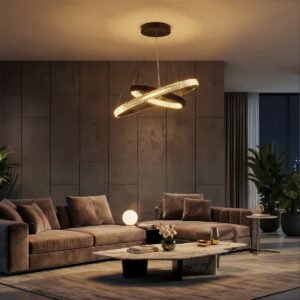 kelvo® DIAMOND KLV-101-0235-V2 Κρεμαστό Φωτιστικό Οροφής LED 75W 7500lm 360° AC 220-240V IP20 Ρυθμιζόμενο Λευκό CCT με Χειριστήριο από 2700K έως 6000K Dimmable – Lumileds SMD Chip – Μαύρο Ματ – Μ60 x Π60 x Υ40cm – 3 Χρόνια Εγγύηση