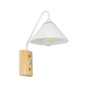 GLOBOSTAR® ALESSIA 999-0178 Μοντέρνο Φωτιστικό Τοίχου – Απλίκα με Ντουί 1 x E27 AC 220-240V IP20 – Μπεζ & Λευκό – Μ18 x Π26 x Υ29cm