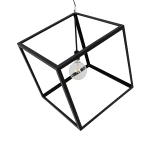 GLOBOSTAR® CUBE 999-0215 Μοντέρνο Κρεμαστό Φωτιστικό Οροφής με Ντουί 1 x E27 AC 220-240V IP20 - Μαύρο - Μ70 x Π70 x Υ87cm
