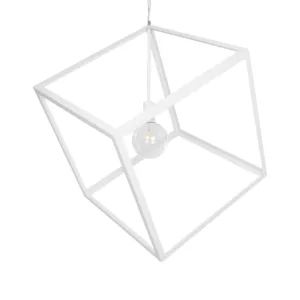 GLOBOSTAR® CUBE 999-0217 Μοντέρνο Κρεμαστό Φωτιστικό Οροφής με Ντουί 1 x E27 AC 220-240V IP20 - Λευκό - Μ70 x Π70 x Y87cm