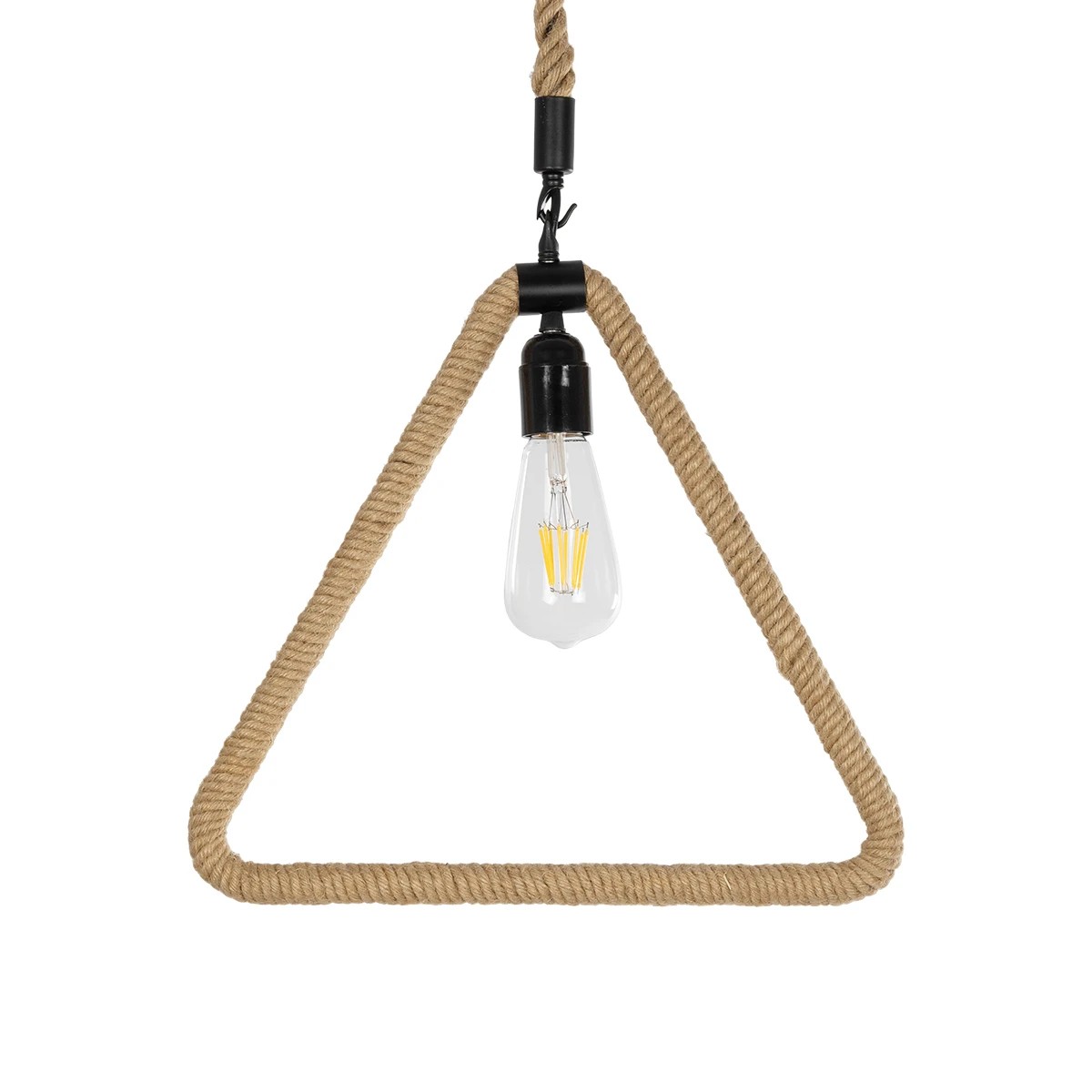GLOBOSTAR® MALVERN 999-0235 Vintage Κρεμαστό Φωτιστικό Οροφής με Ντουί 1 x E27 AC 220-240V IP20 - Μαύρο & Μπεζ - Μ38 x Π4 x Υ42.5cm - Image 3