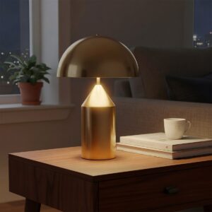 kelvo® URANUS KLV-101-0372 Επιτραπέζιο Φωτιστικό Πορτατίφ για 2 Λάμπες με Ντουί E27 AC 220-240V IP20 – Χρυσό Πλατίνα – Μ35 x Π35 x Υ54cm